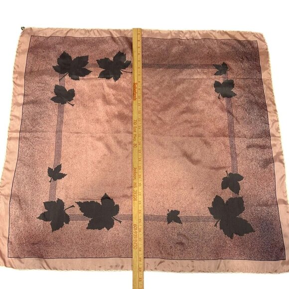 Vintage Tiziano Roma Silk Scarf Bessi Tag Italy Pink Gray Leaves 30in Square - Picture 16 of 16